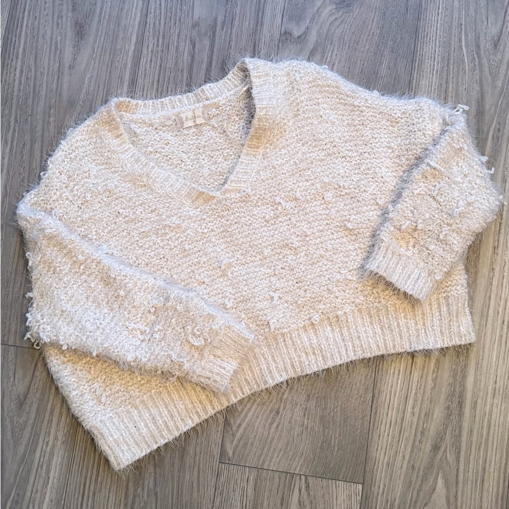 Altar’d State V-Neck Cream Sweater - M